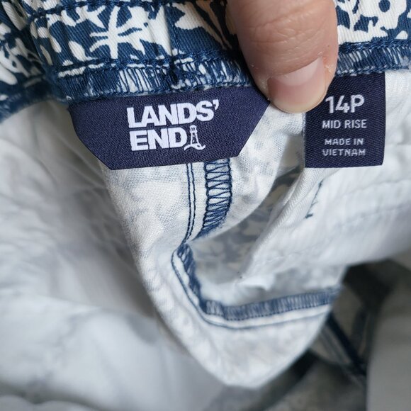 Lands End Pull On Shorts Womens Lot Of 3 Floral Black 14P Cotton Mid Rise - Picture 12 of 14